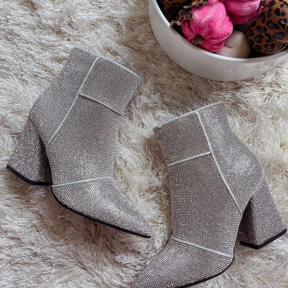 Elegant Silver Ankle Boots